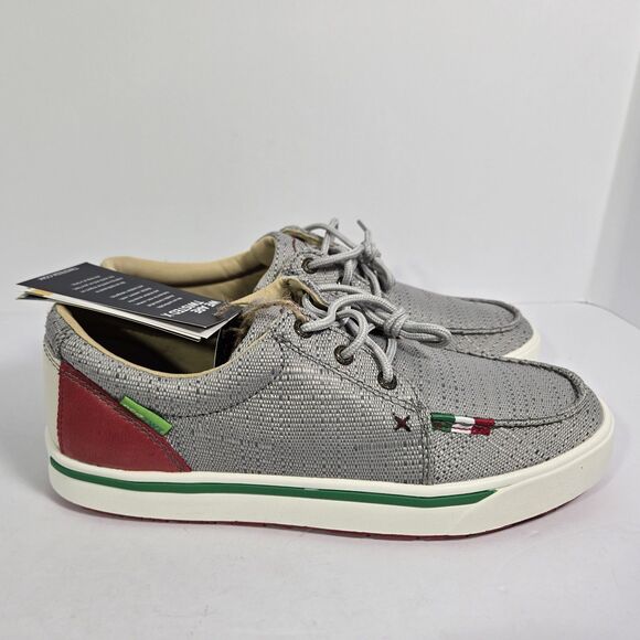 Twisted X® Mens 8.5 Casual Light Grey Mexican Flag Kick Shoes MCA0054 Heritage main image 7
